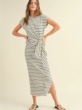 Miou muse striped cotton dress medium